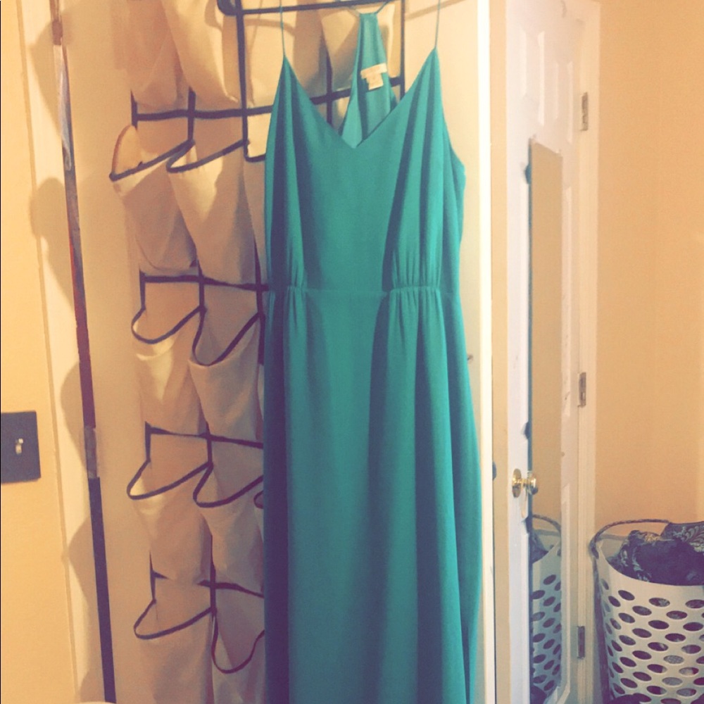 J crew turquoise Spaghetti Strap Maxi Dress